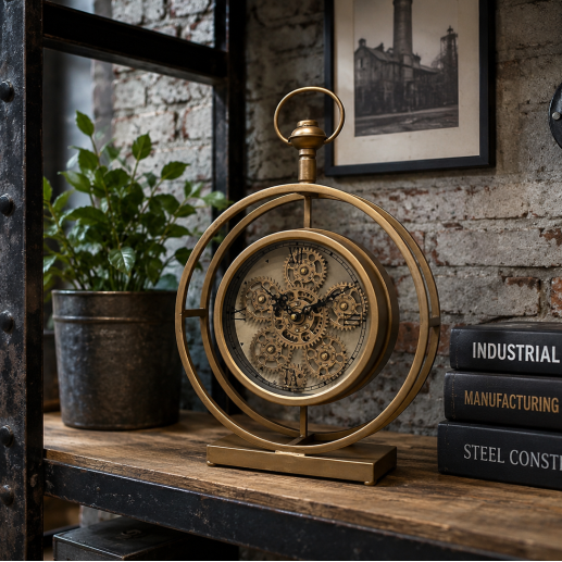 Mantel Clock - Moving Cogs