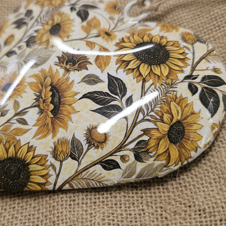 Sunflower Metal Hanging Heart