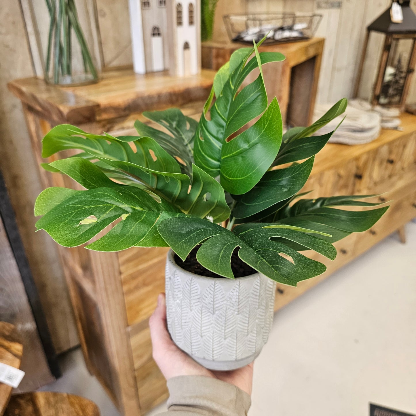 Potted Artificial Monstera Arrangement