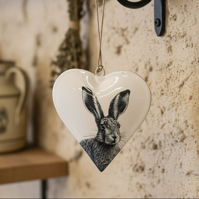 Hare Metal Hanging Heart