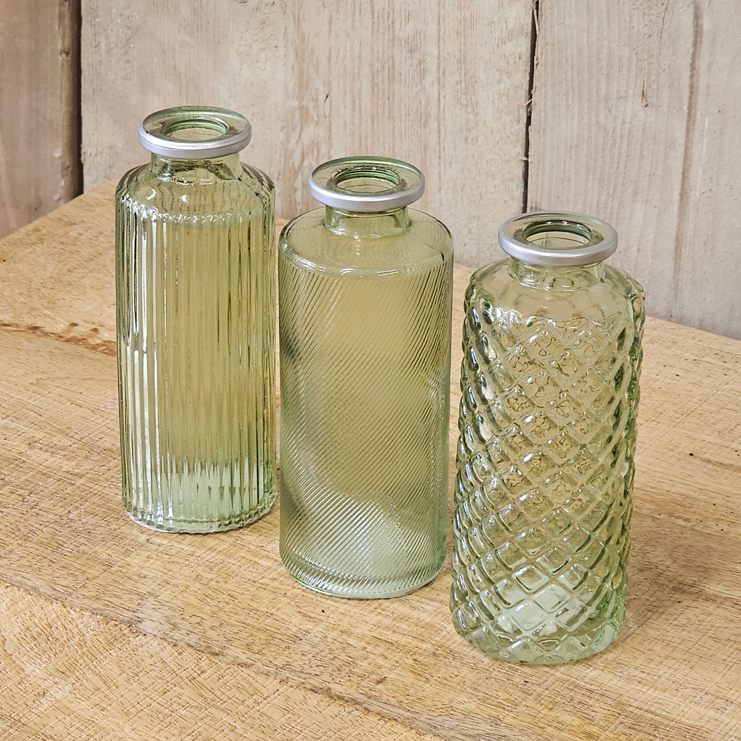 Small Glass Bud Vases - Green