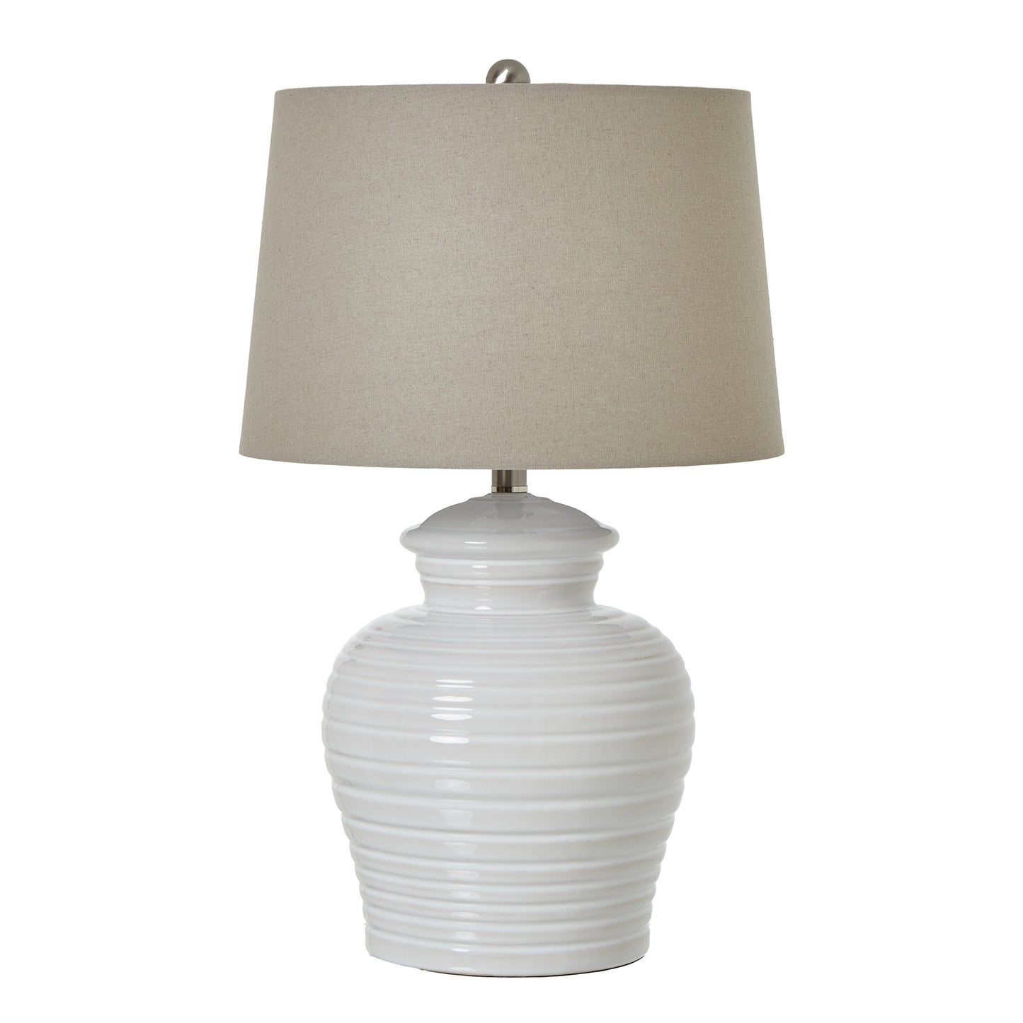 Large White Ceramic Pot Lamp