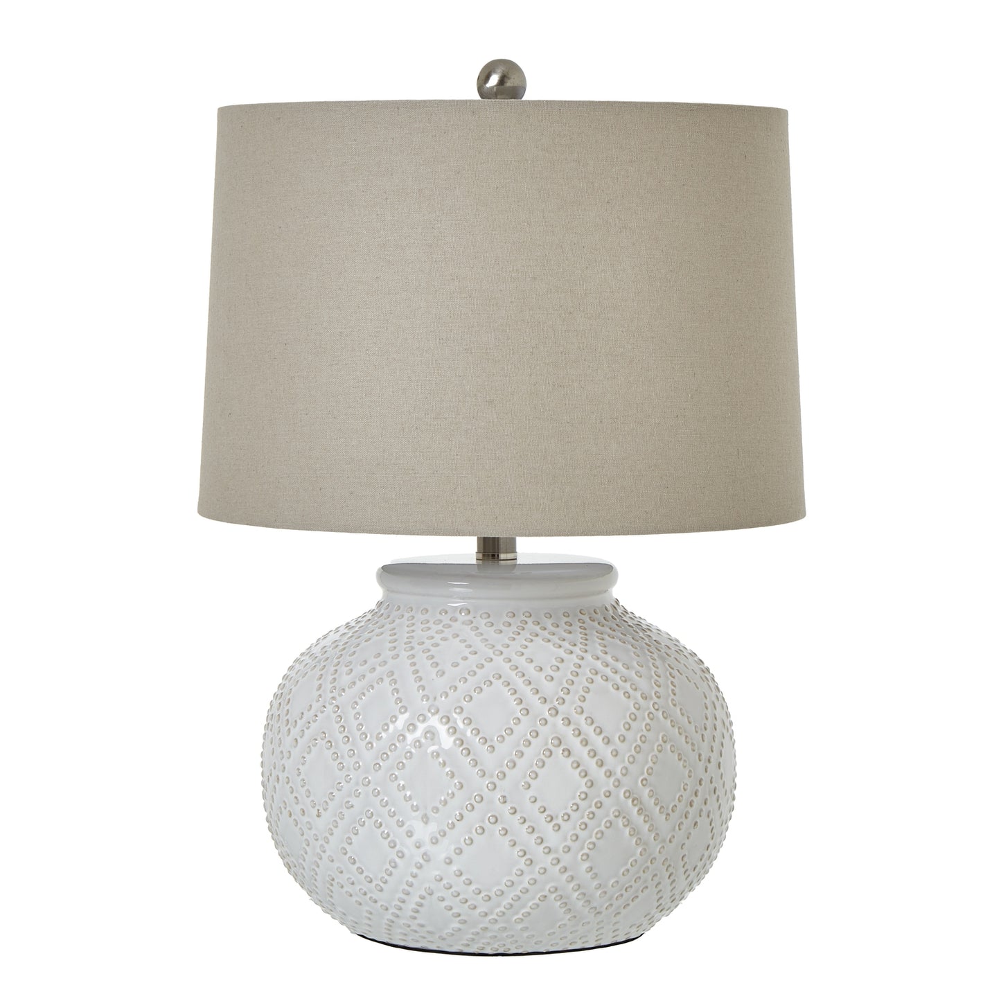 Squat Ceramic Beaded Table Lamp