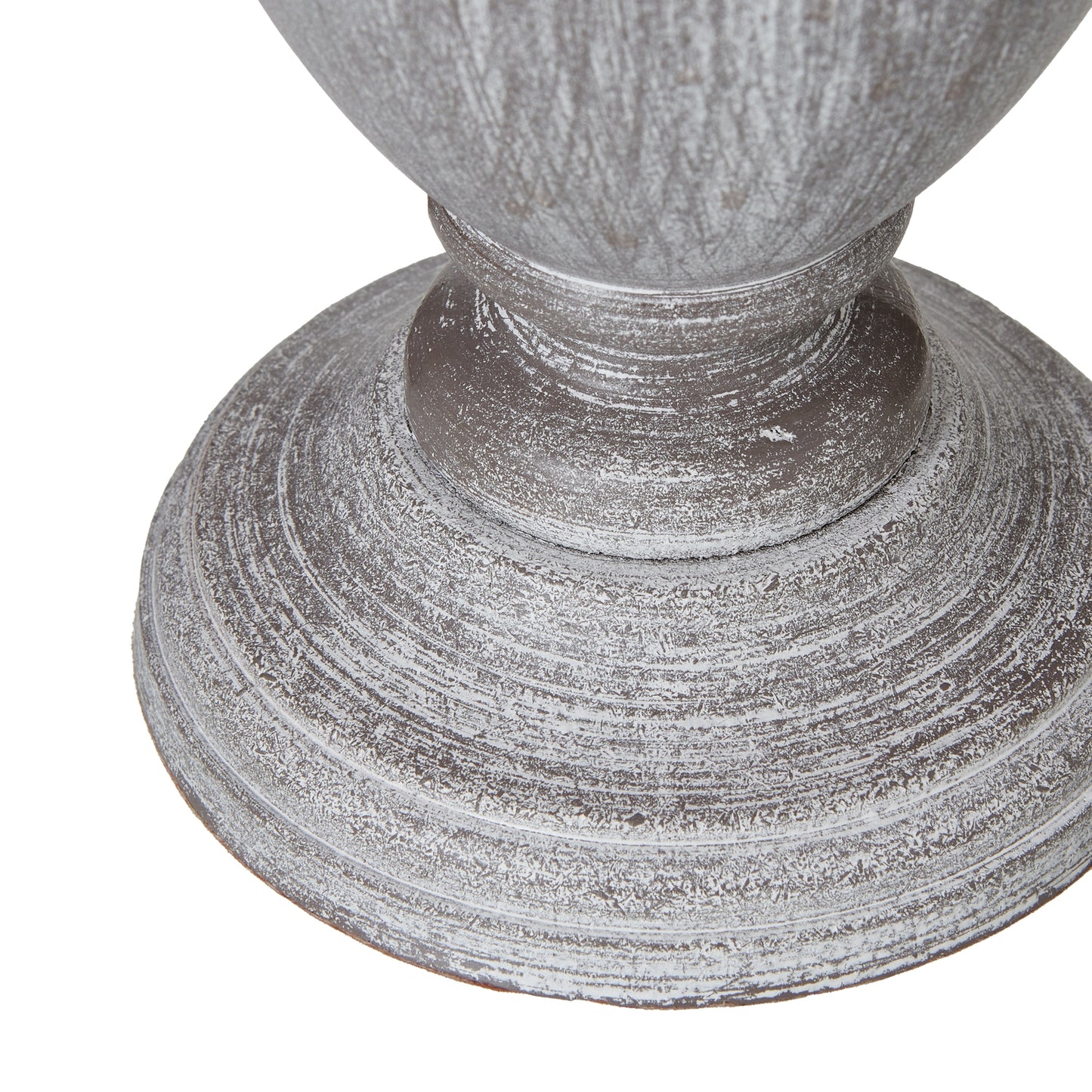Small Wooden Urn Table Lamp with Linen Shade