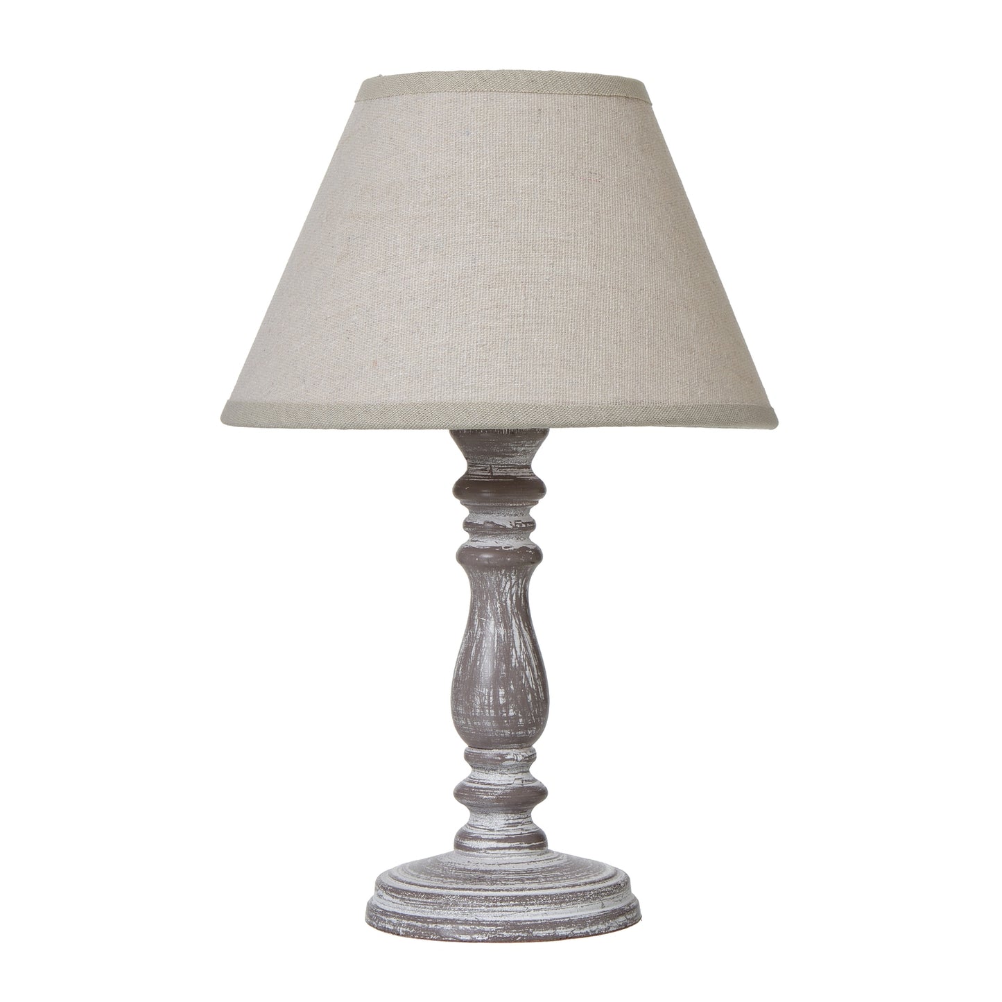 Small Column Wooden Table Lamp with Linen Shade