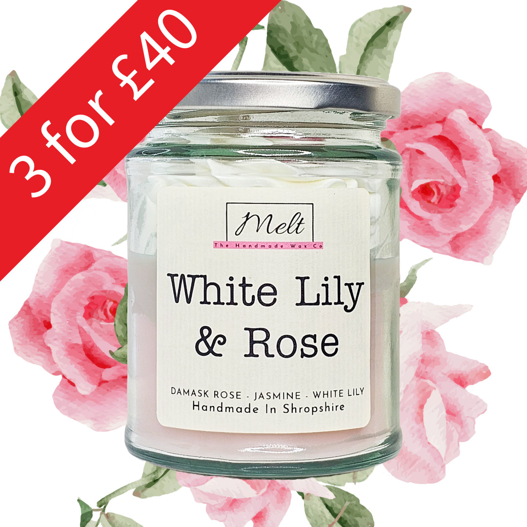 White Lily & Rose - Jam Jar Candle