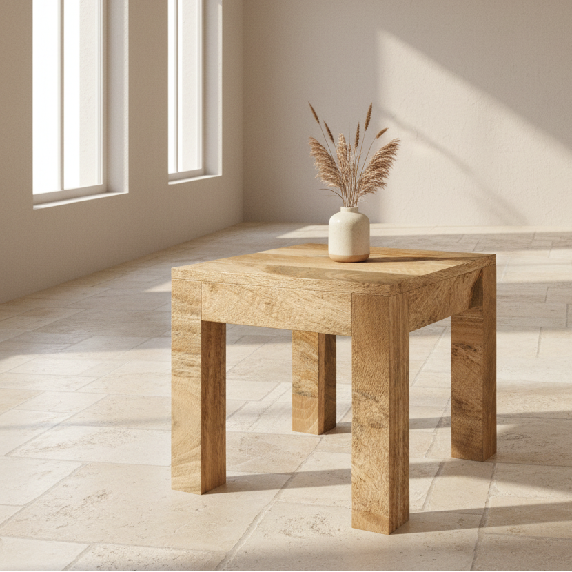Cubic Mango Lamp Table
