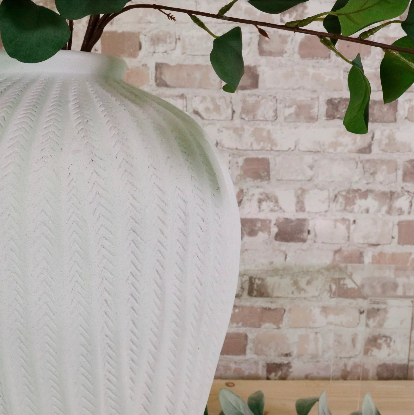 Fibre Clay Textured Large Vase - 46cm