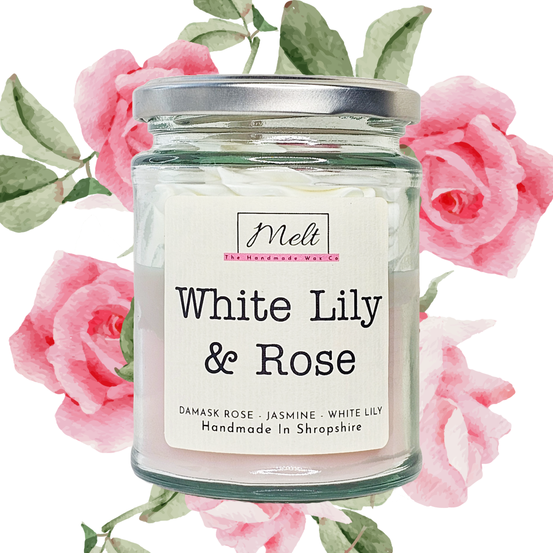 White Lily & Rose - Jam Jar Candle
