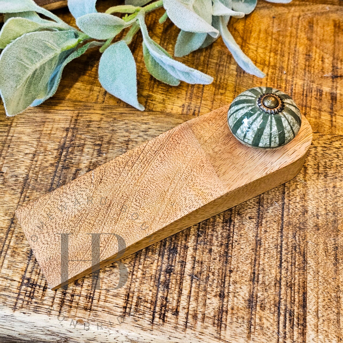 Mango with Ceramic Knob Door Wedge - Green