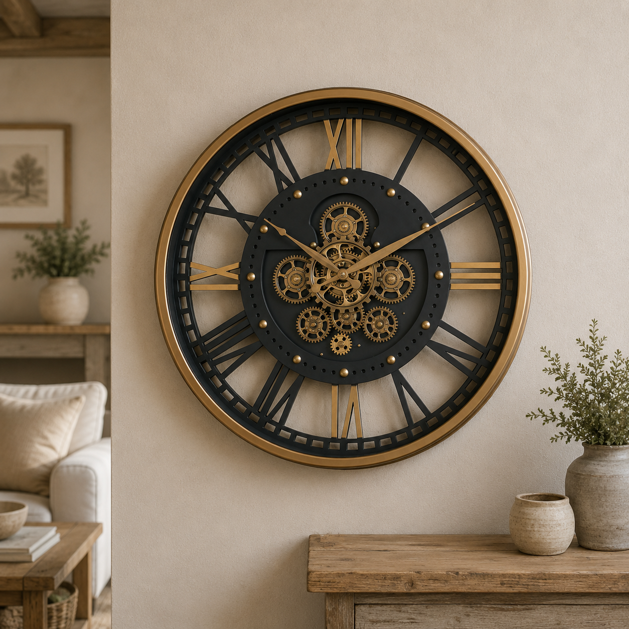Cut Through Moving Cog Clock - 59cm