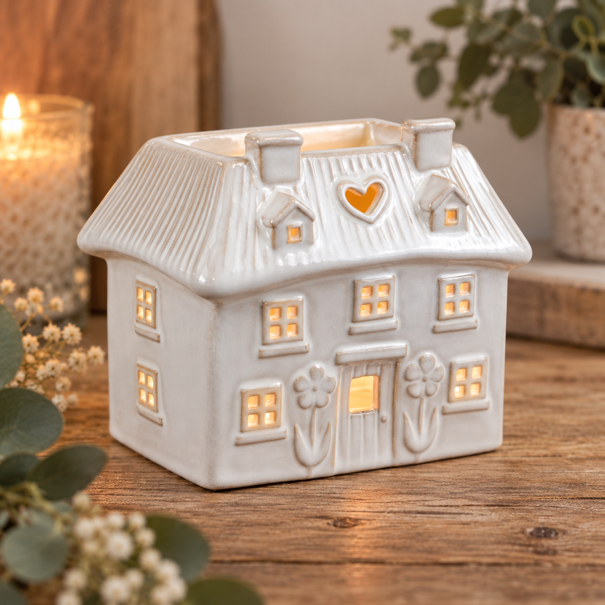Large Ceramic Cottage Wax Melter