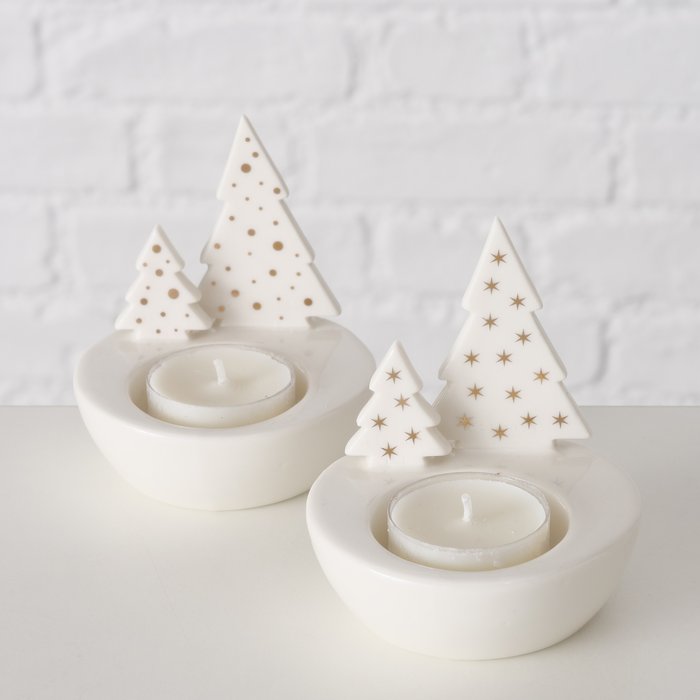 White Christmas Tree Tealight Holder