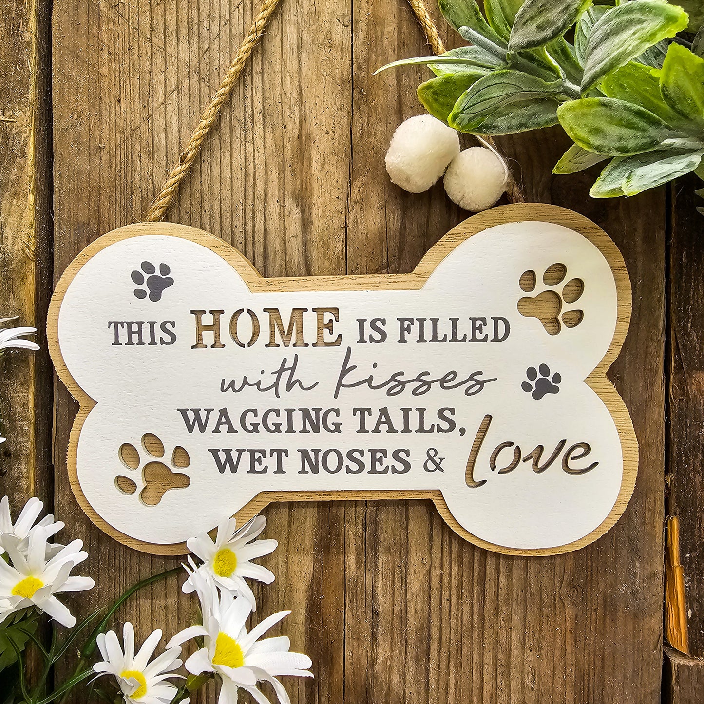 Cat & Dog Hanging Rustic Signs