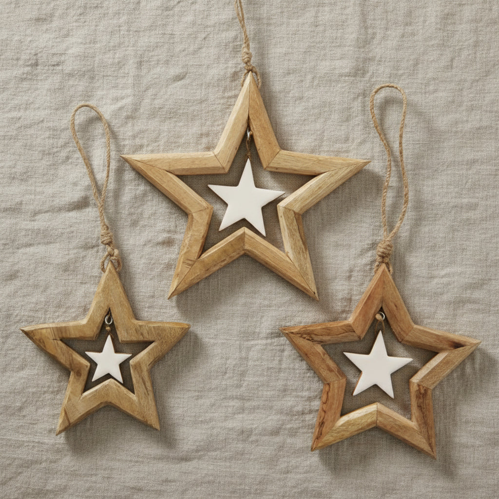 Wooden Hanging Stars