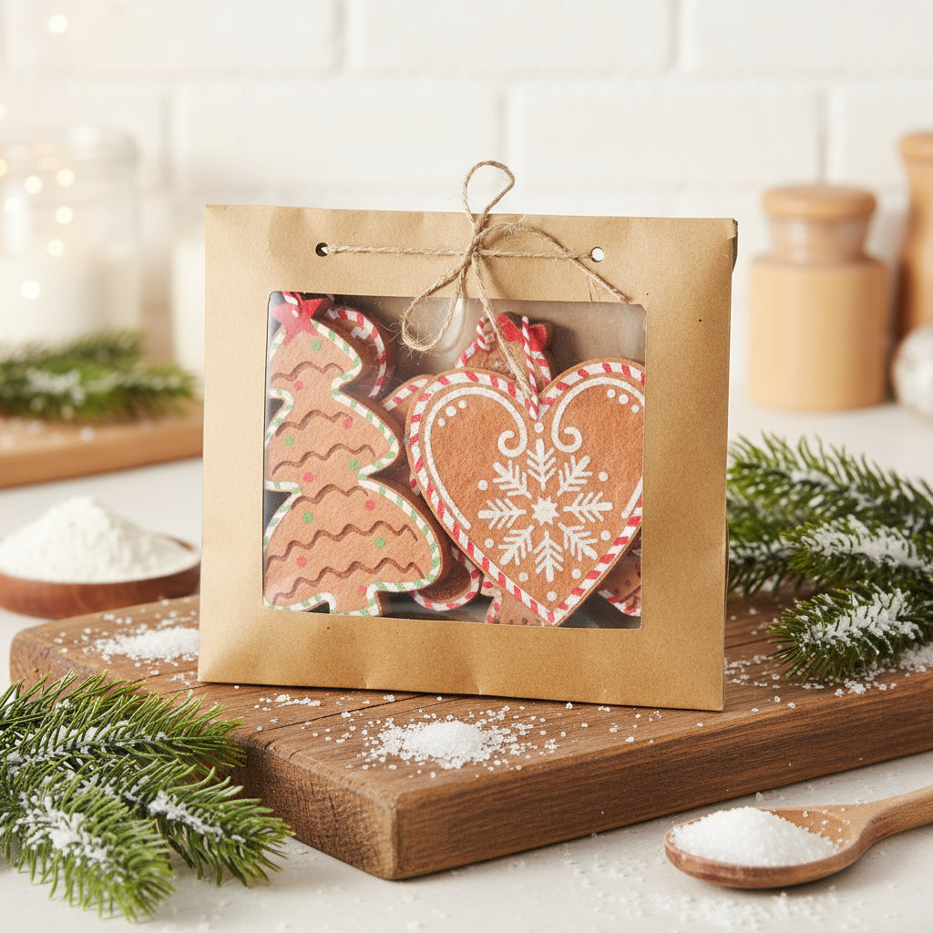 Gingerbread Felt Decorations - 4 Pack