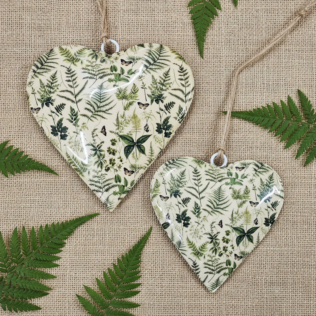 Botanical Metal Hanging Hearts