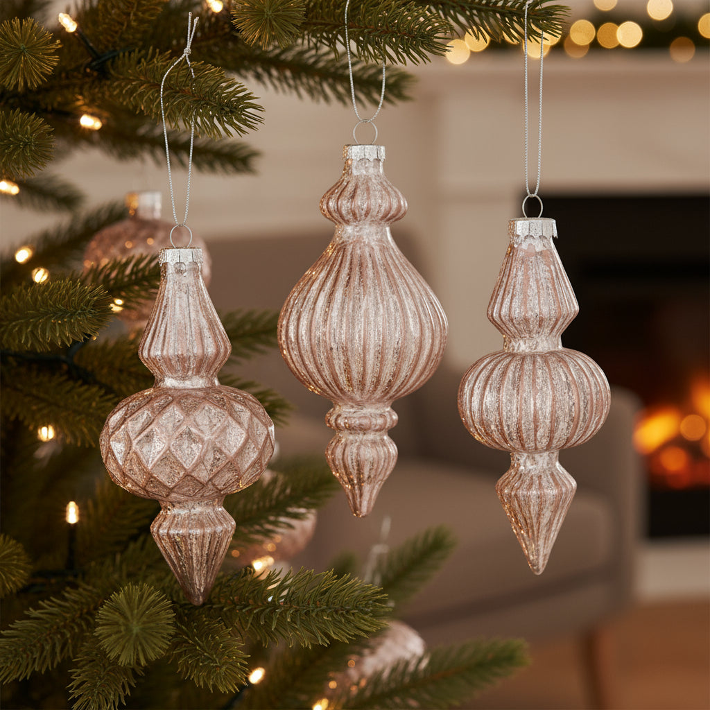 Jubilo Glass Baubles - Champagne