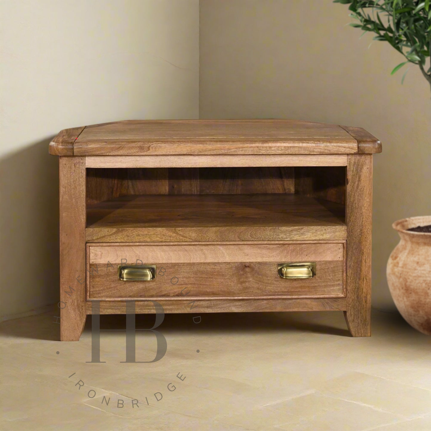 Farmhouse Mango Corner TV Unit