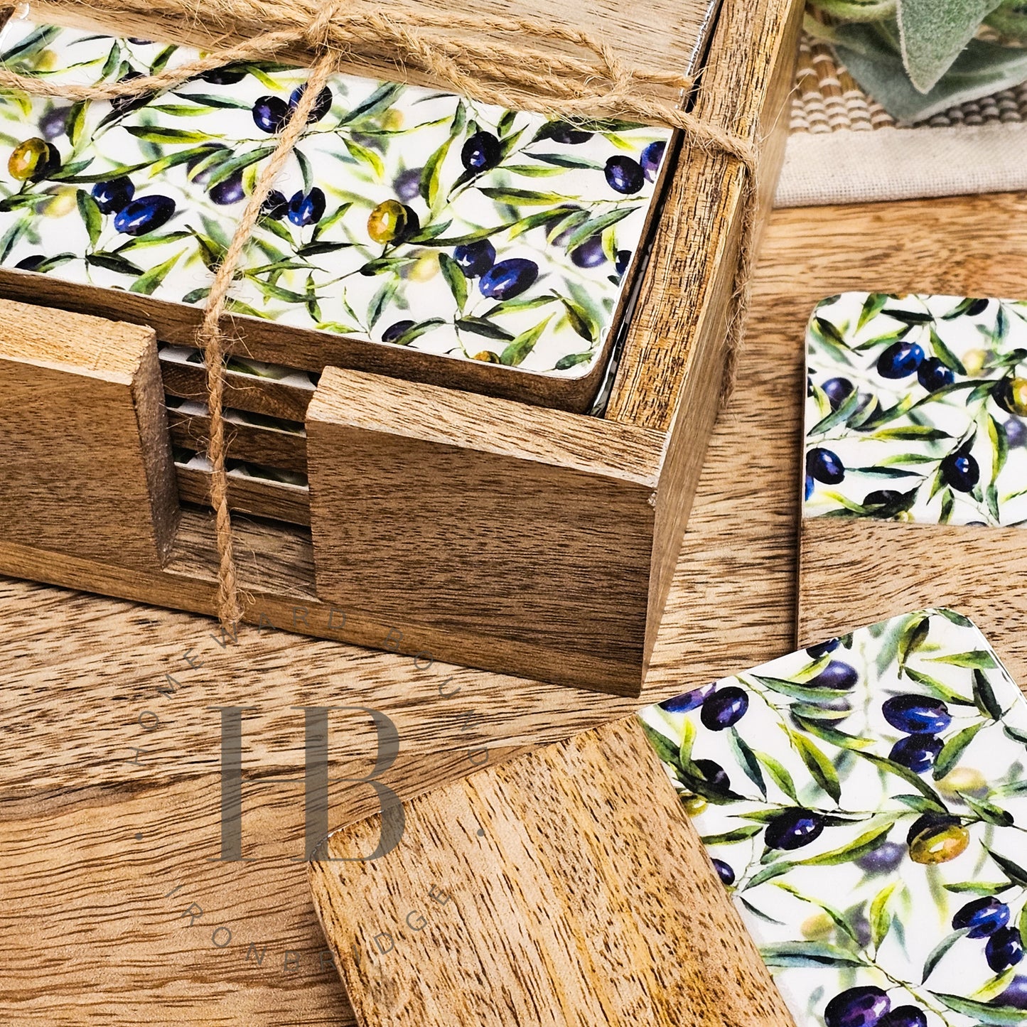 Set of 4 - Olive Grove Mango Coasters