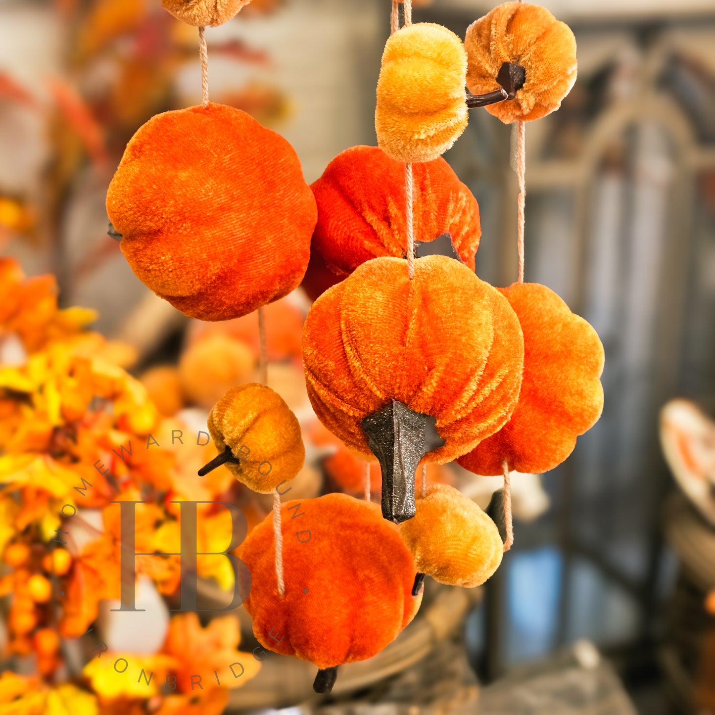 Autumn Velvet Pumpkin Garland