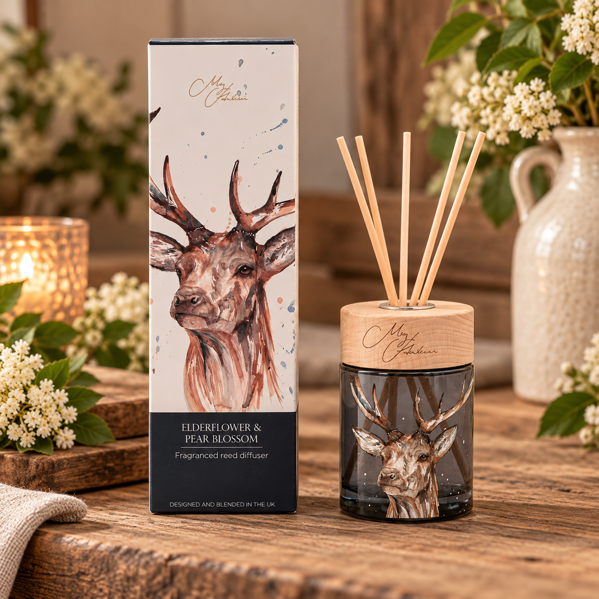 Elderflower & Pear Blossom Reed Diffuser - Stag - 150ml