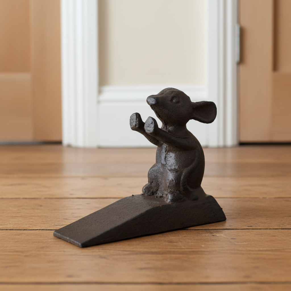 Cast Iron Mouse Door Wedge