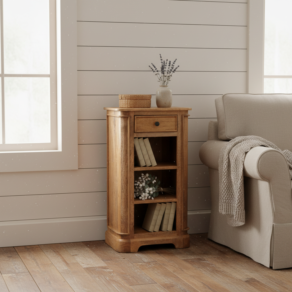 Southwold Mango Small Bookcase with Drawer