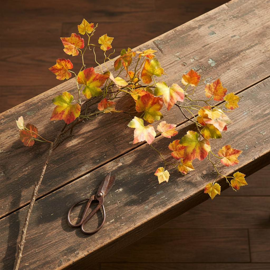 Printed Cascading Autumn Birch Branch