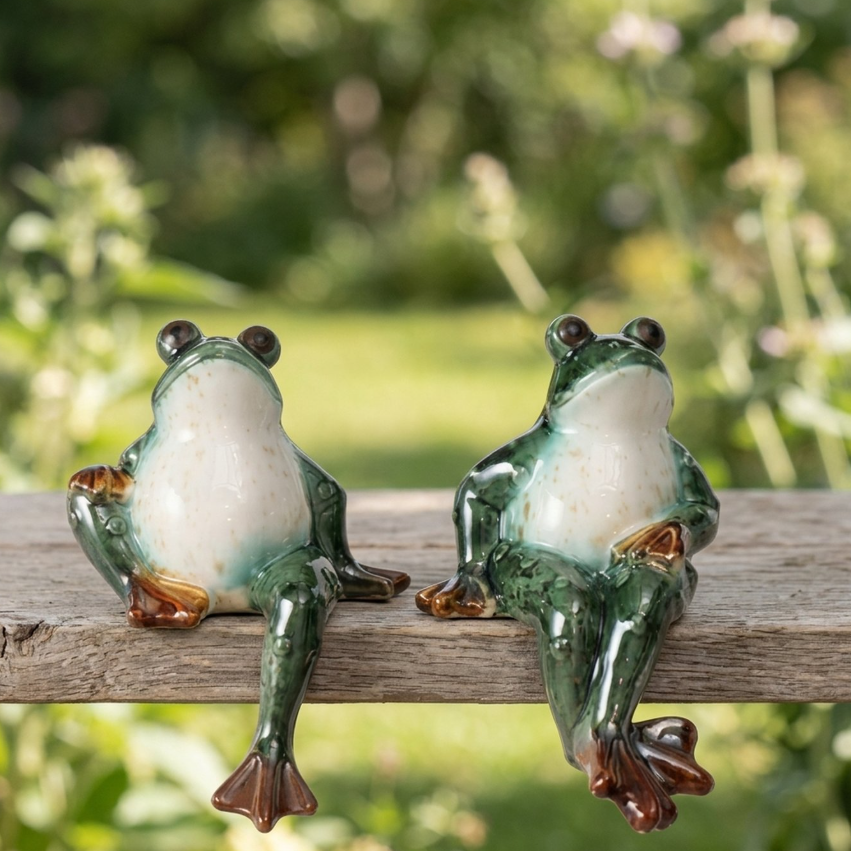Small Ceramic Sitting Frogs