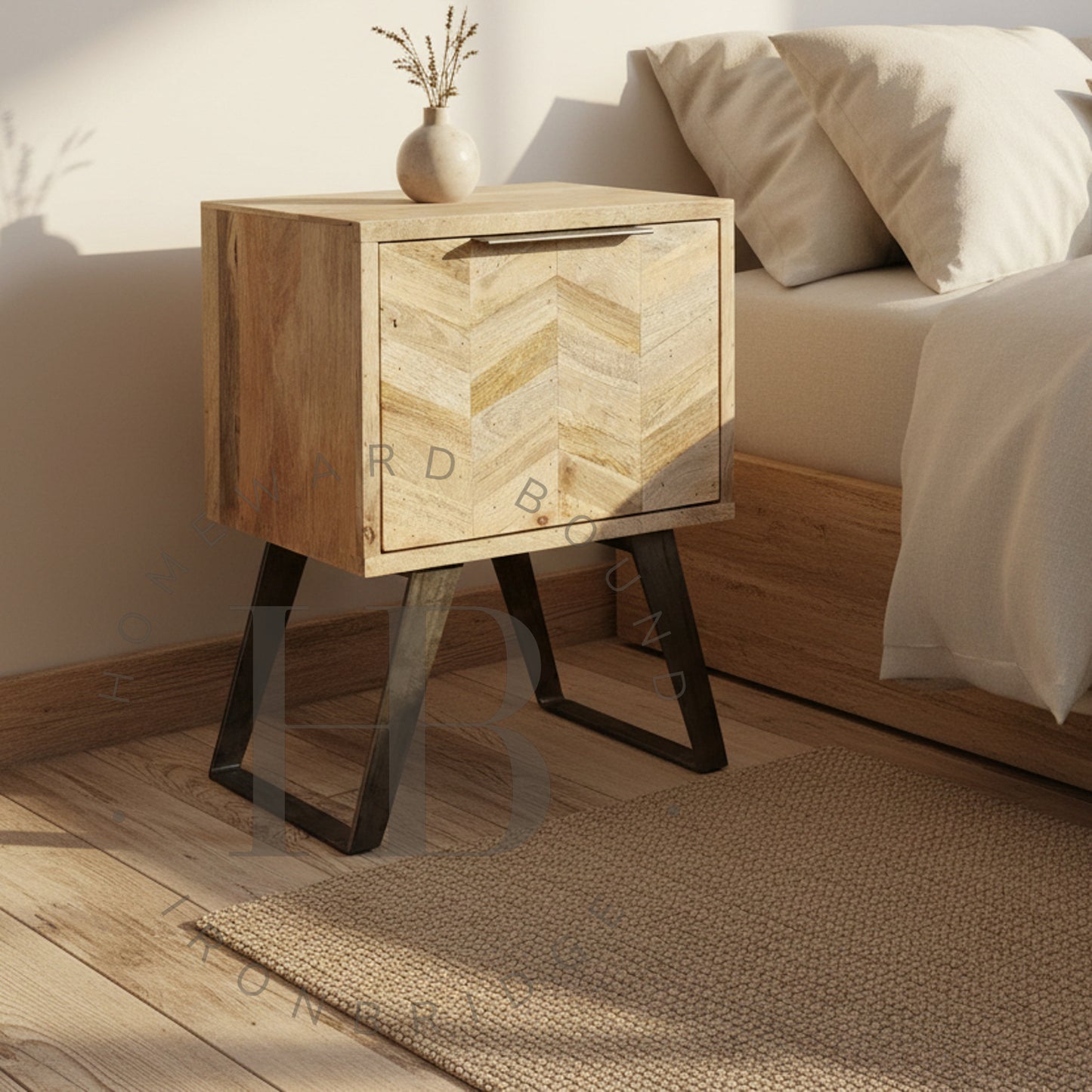 Herringbone Mango Side Table