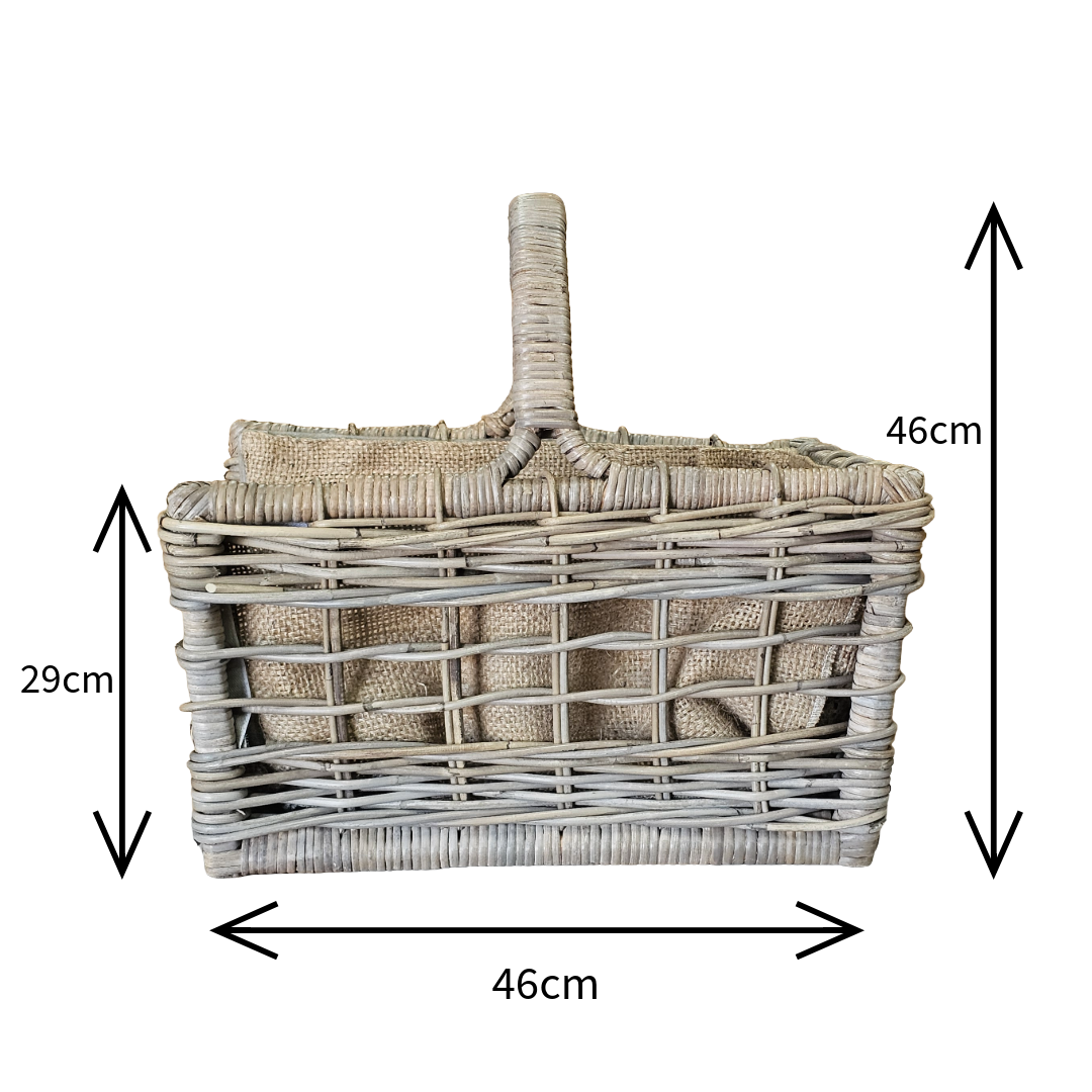 Glenweave Open Weave Hessian Lined Log Basket