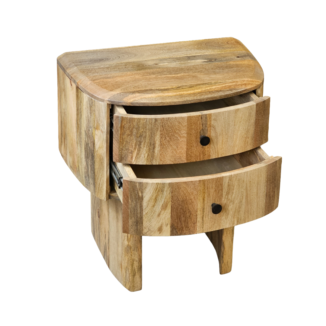 'Crescent' Mango Bedside Table