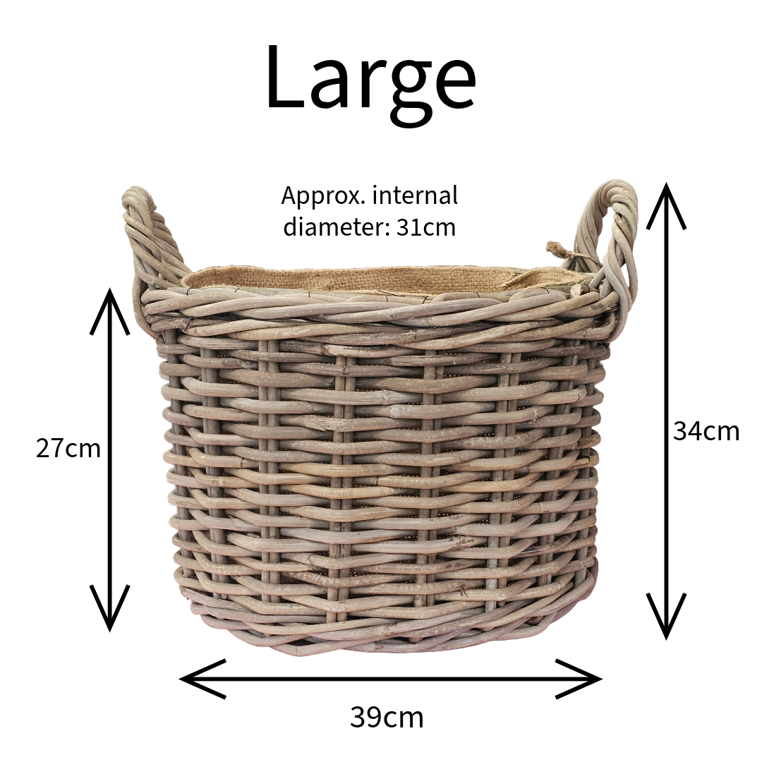 Glenweave Round Baskets - Hessian Liners