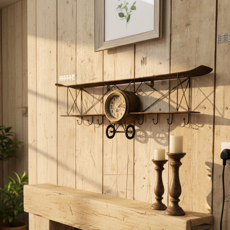 Vintage Style Biplane Clock