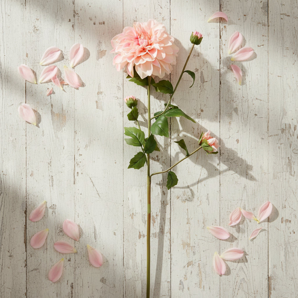Real Touch Domed Dahlia - Pale Pink