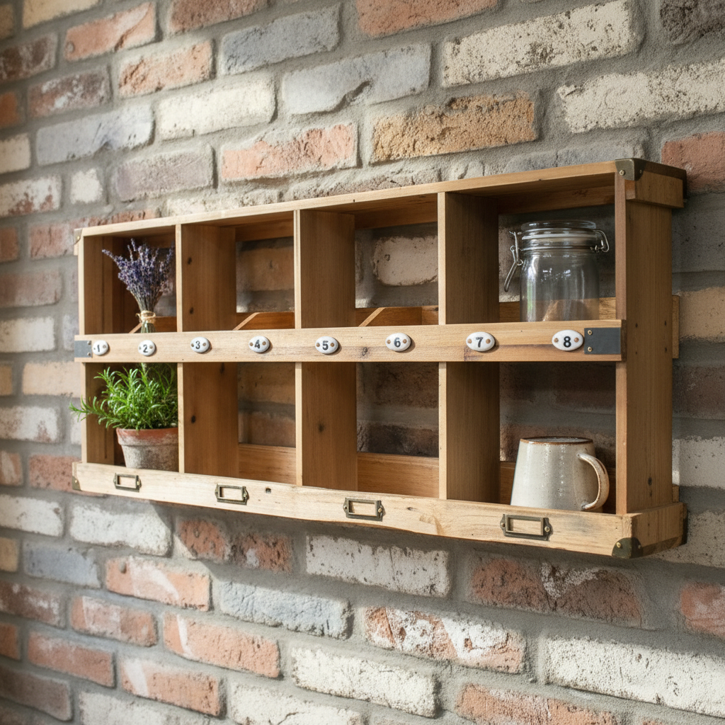 Wooden Wall Unit/Organiser/Shelving