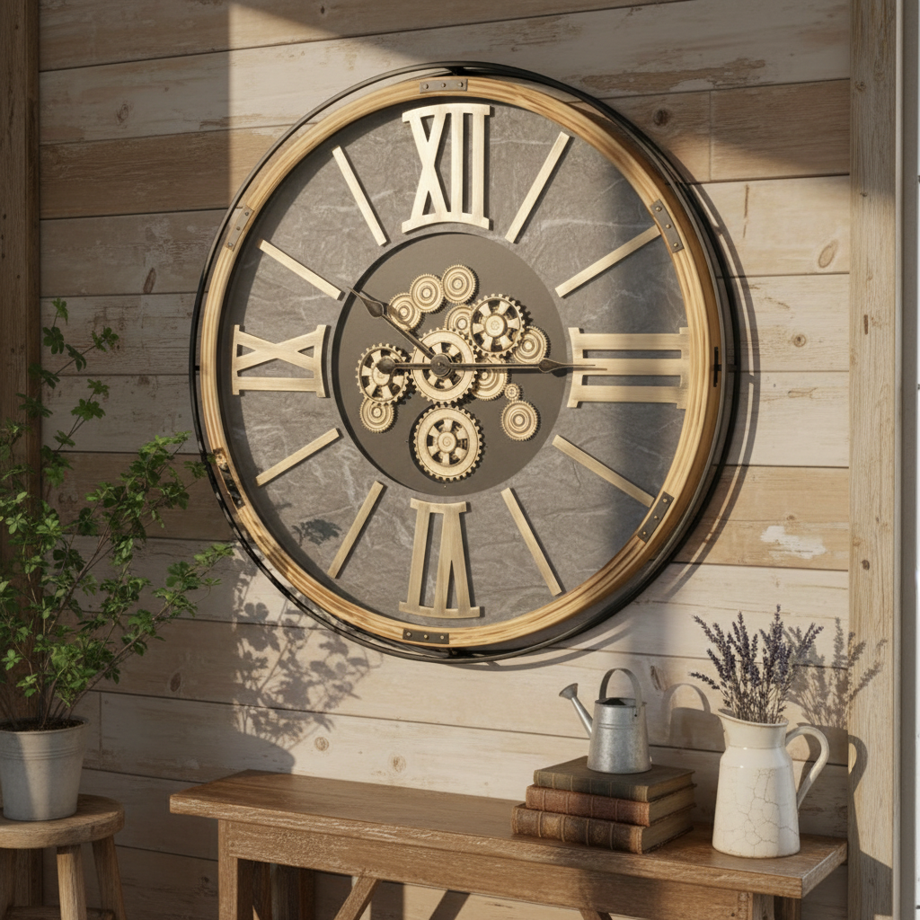 Giant Cog Wall Clock - Moving Cogs