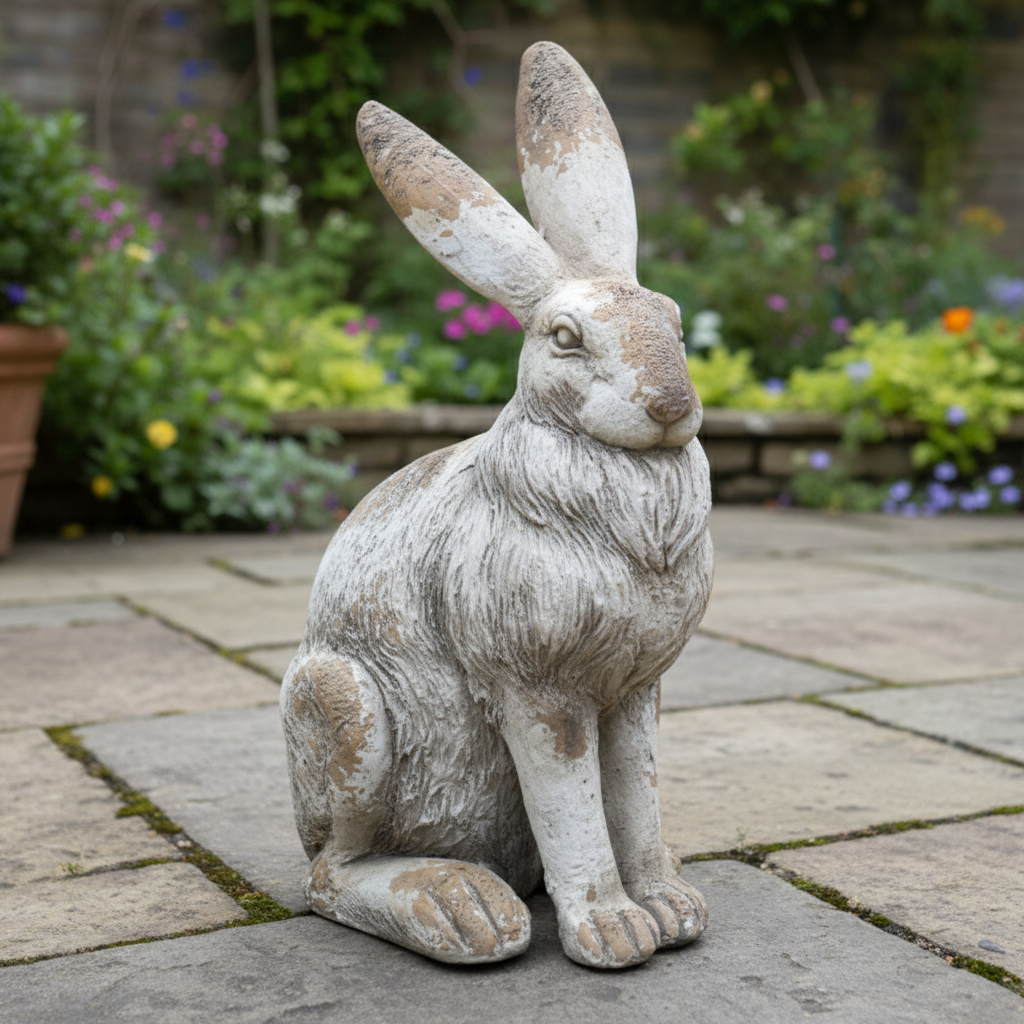 Stone Effect Large Relaxed Pose Hare