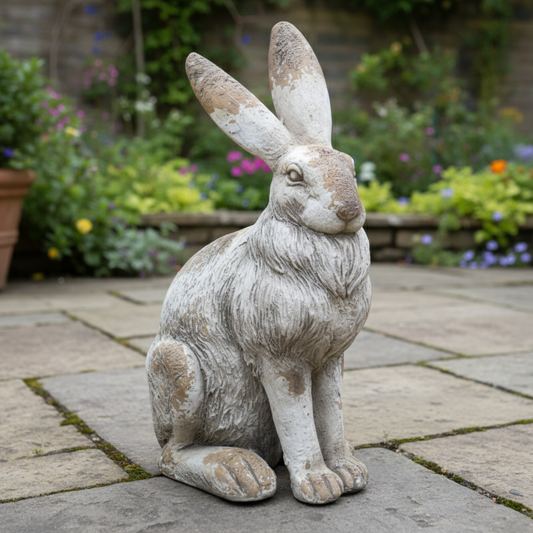 Stone Effect Large Relaxed Pose Hare