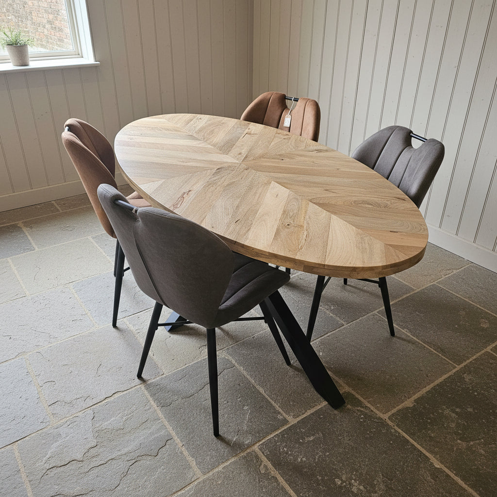 Herringbone Dining Table - 4 Sizes