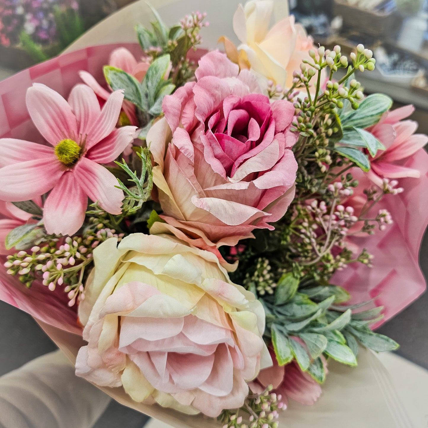 Artificial Bouquet No:012- Pinks