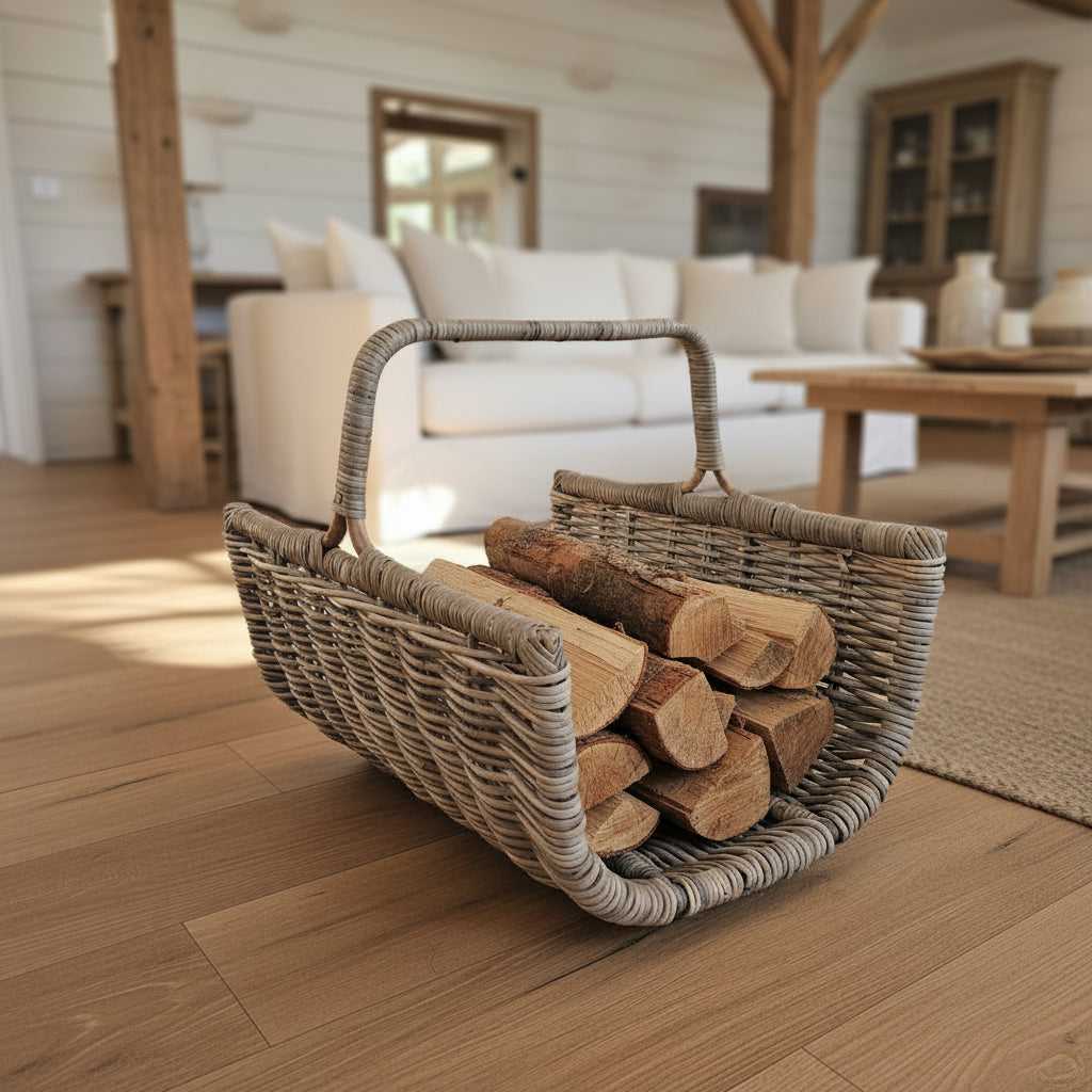 Glenweave Log Basket with Handle - 2 Sizes