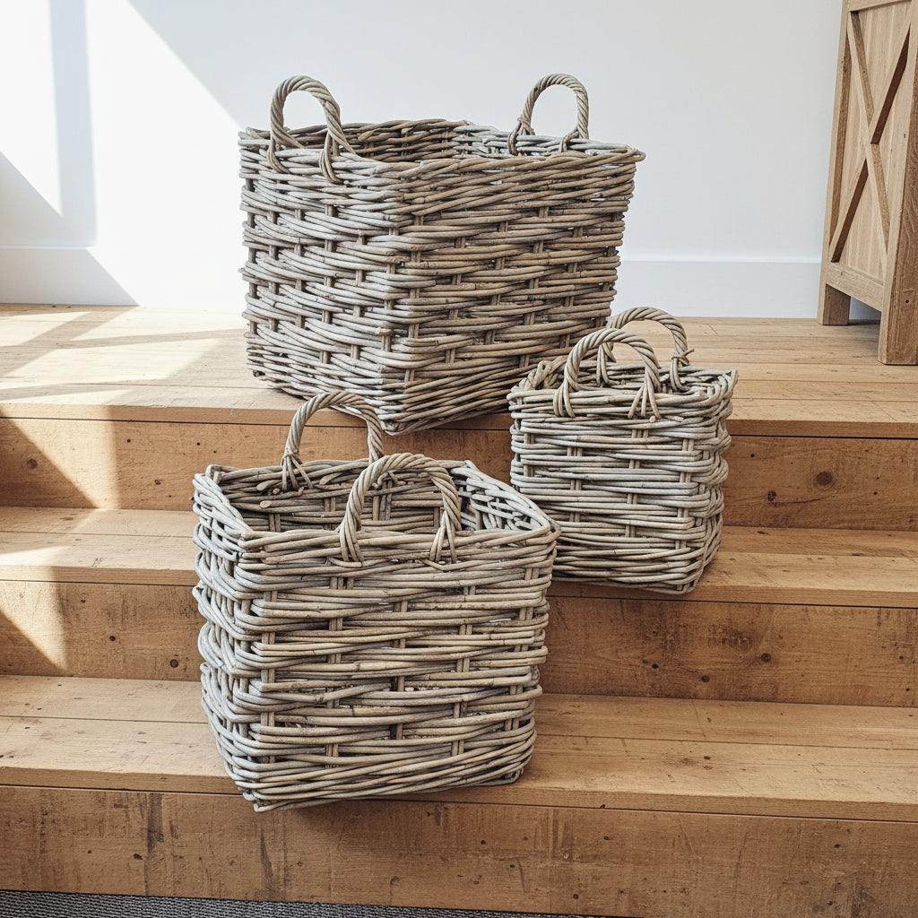 Glenweave Square Baskets with Handles