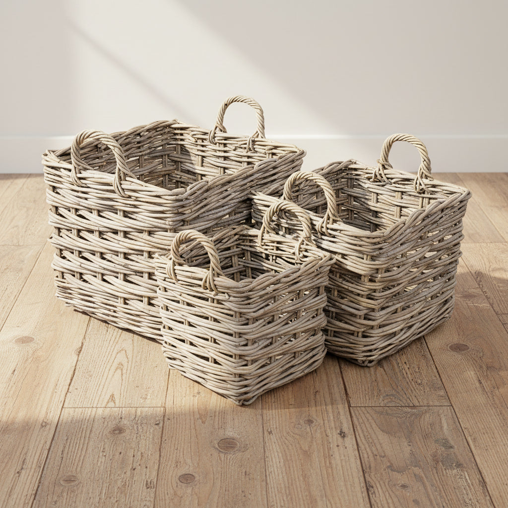 Glenweave Square Baskets with Handles
