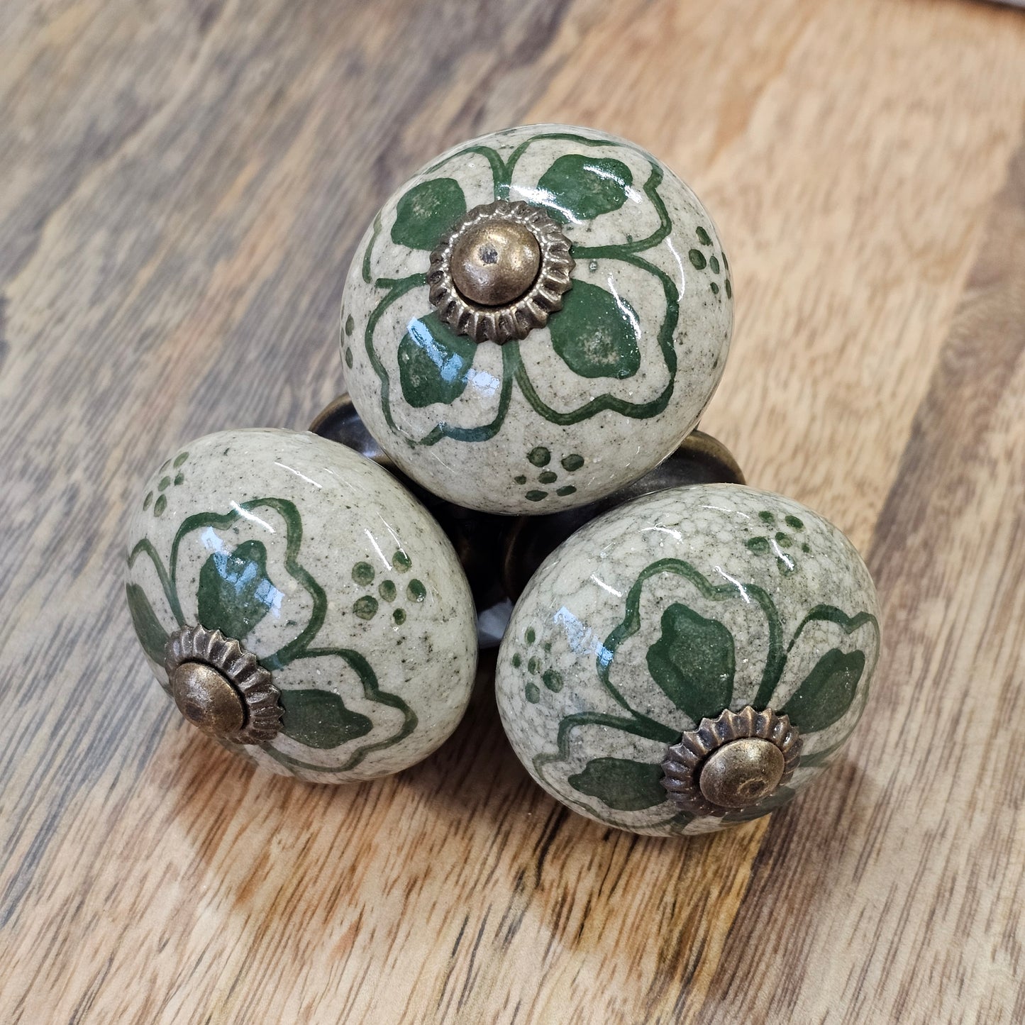 Ceramic Knobs - Greens - Sold Individually