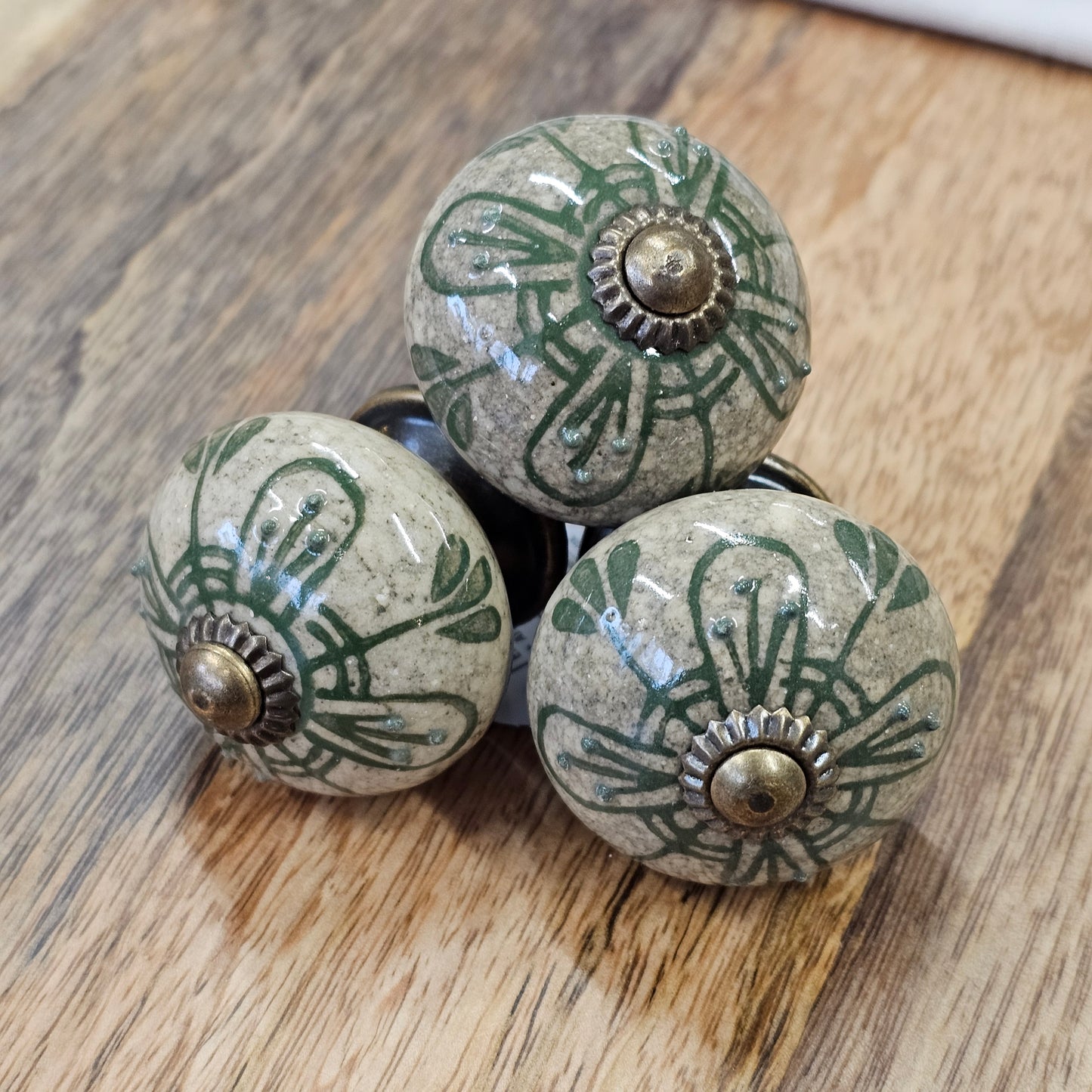 Ceramic Knobs - Greens - Sold Individually