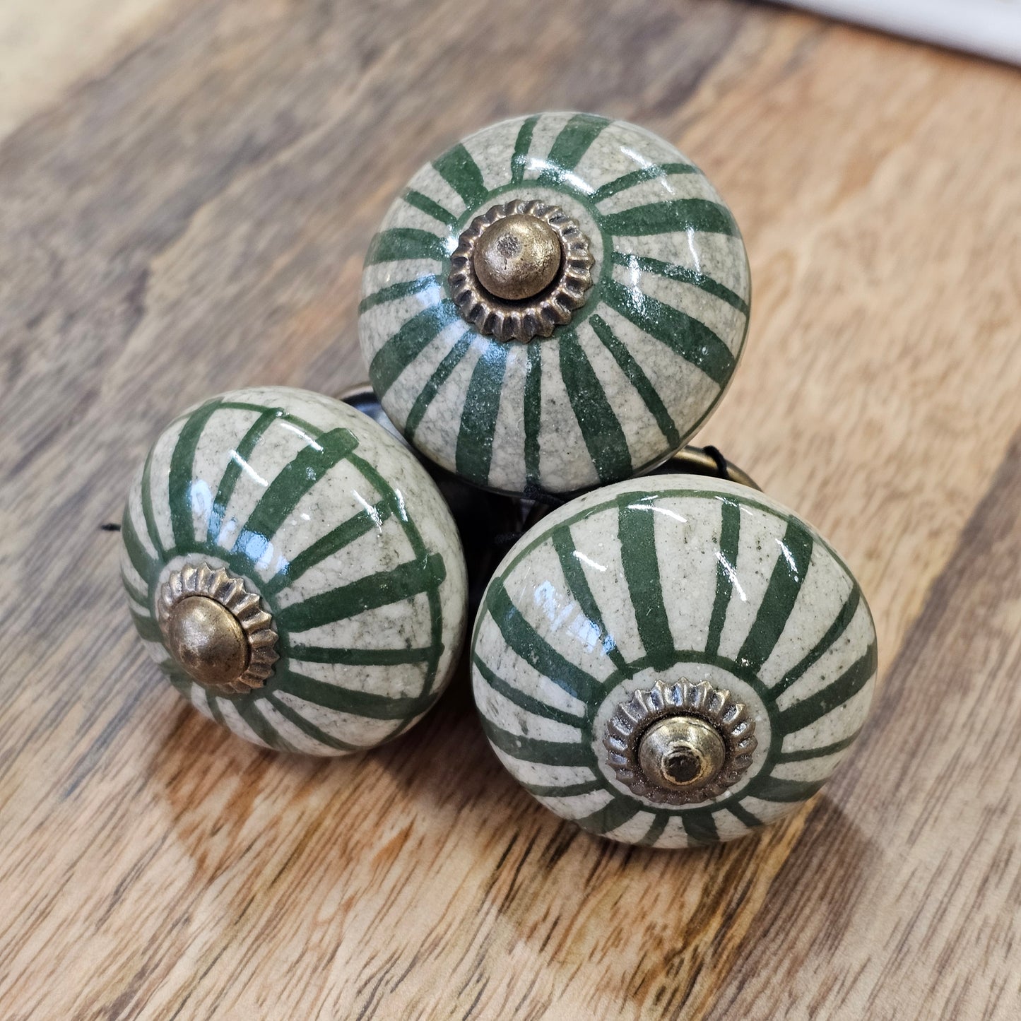 Ceramic Knobs - Greens - Sold Individually