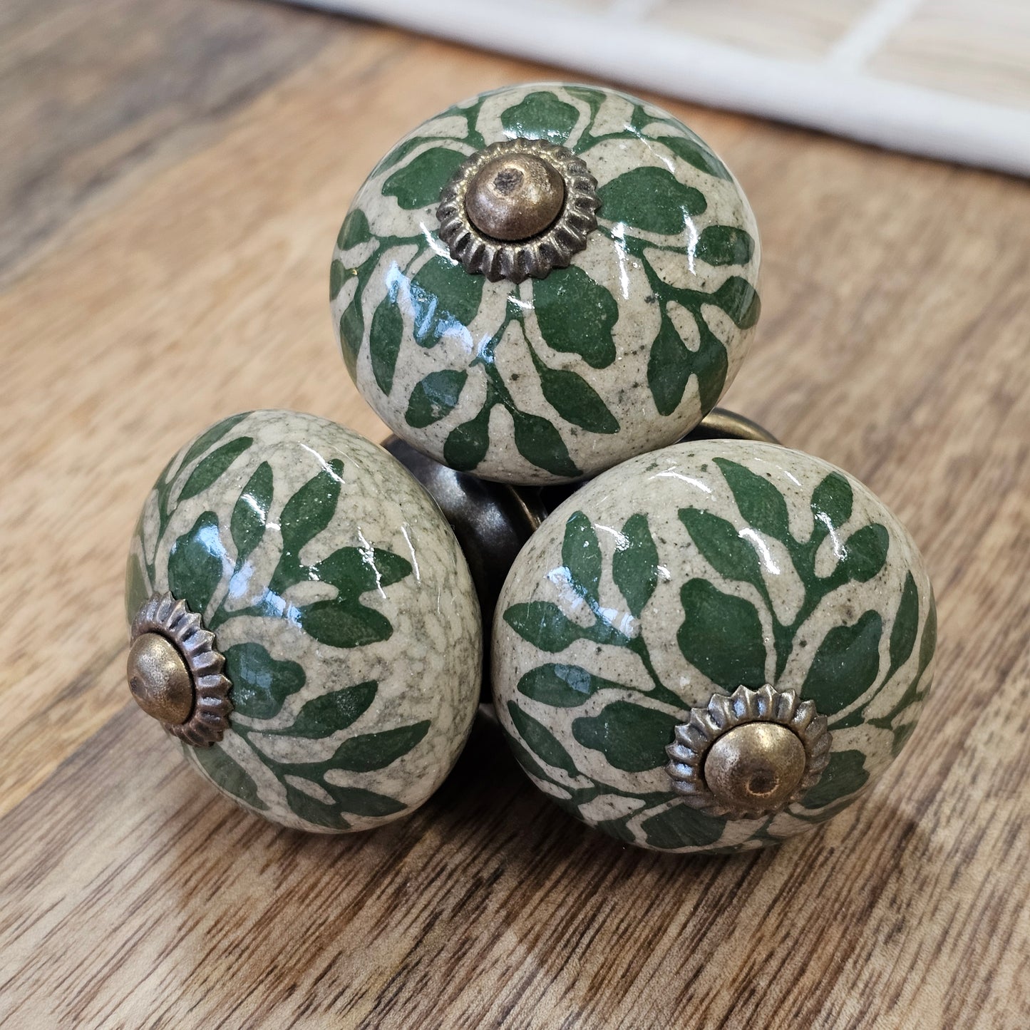 Ceramic Knobs - Greens - Sold Individually