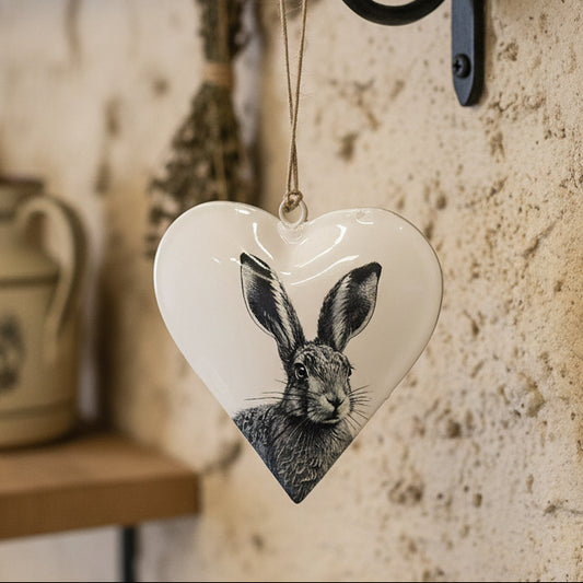Hare Metal Hanging Heart